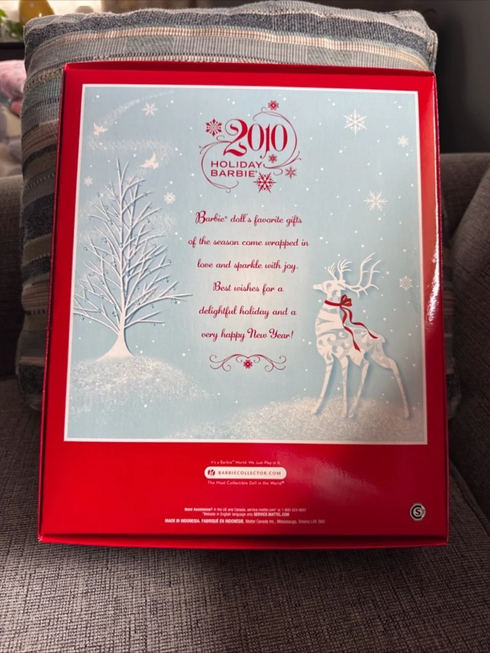 2010 Holiday Barbie in Red and White Gown. NIB - Picture 3 of 9